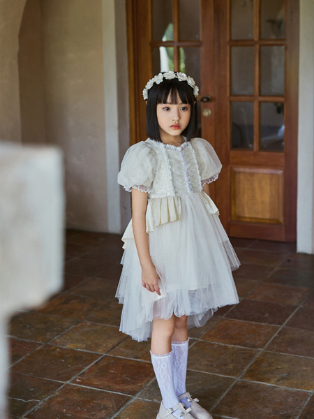 小资范童装品牌2022春夏不规则设计感洛丽塔公主裙