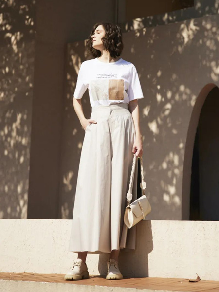 丽芮女装品牌2022夏季日系休闲白色长款半身裙