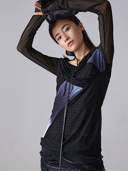 欧宝女装品牌2022夏季撞色韩版修身潮流个性上衣