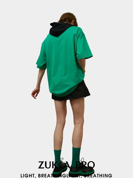 ZUKKA PRO卓卡女装品牌2022夏季绿色日系快时尚休闲宽松T恤