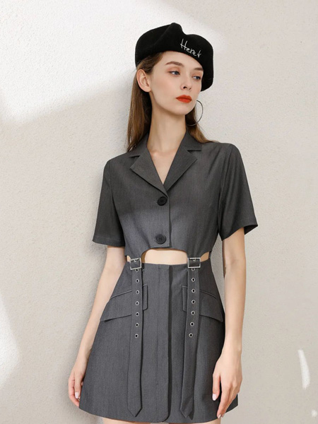 美丽联盟女装品牌2022夏季纯色韩版商务气质款套装