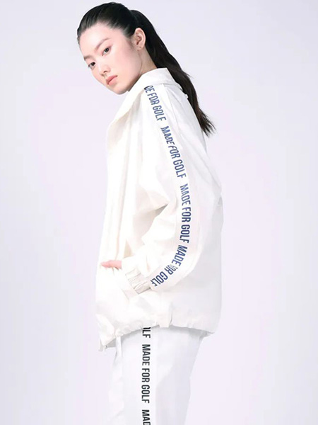 GOLF男装品牌2022夏季白色街头风潮流字母外套