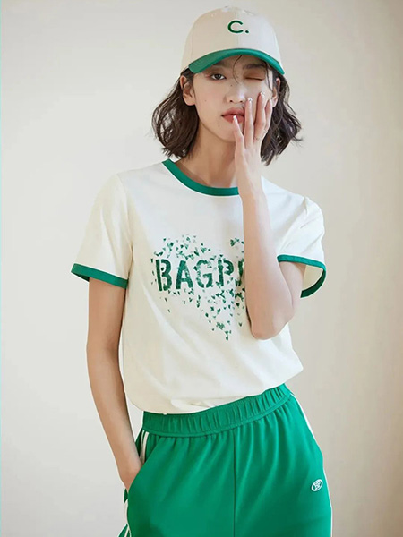 风笛女装品牌2022夏季韩版运动风休闲字母T恤
