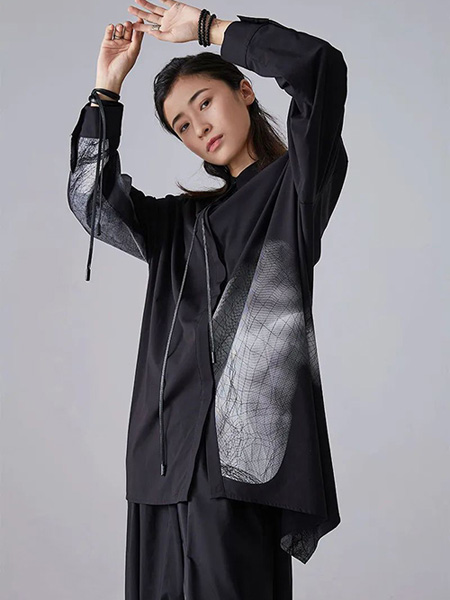 欧宝女装品牌2022夏季中国风复古原宿衬衫