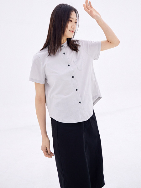 堓上女装品牌2022夏季韩版通勤风薄款衬衫