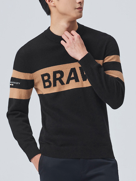 莱克斯顿 - LAXDN男装品牌2022春季字母街头风舒适针织衫
