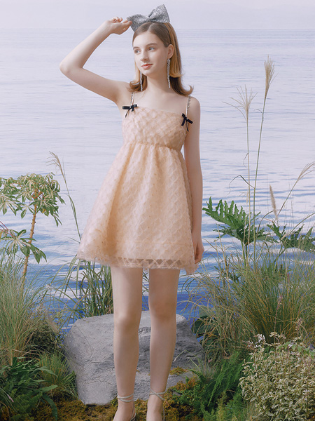 糖力潮品(TAMMYTANGS)女装品牌2022夏季收腰迷你格纹吊带裙