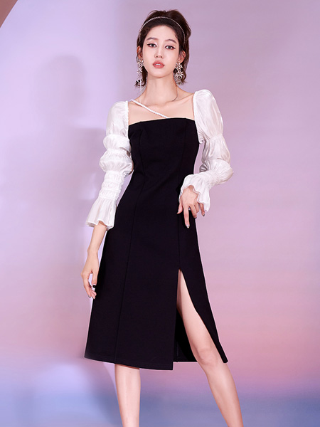 糖力潮品(TAMMYTANGS)女装品牌2022夏季女神修身中长款连衣裙
