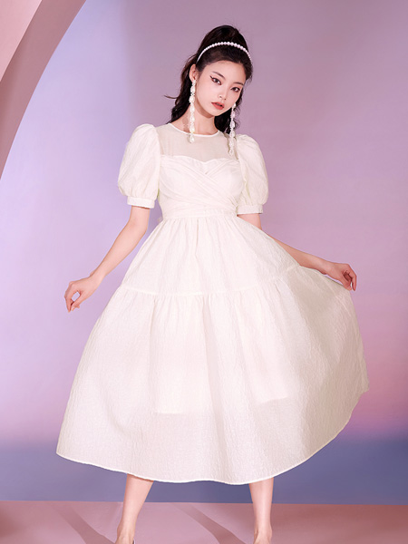 糖力潮品(TAMMYTANGS)女装品牌2022夏季长款公主收腰连衣裙