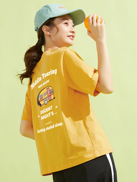 米子旗女装品牌2022夏季潮流字母个性T恤
