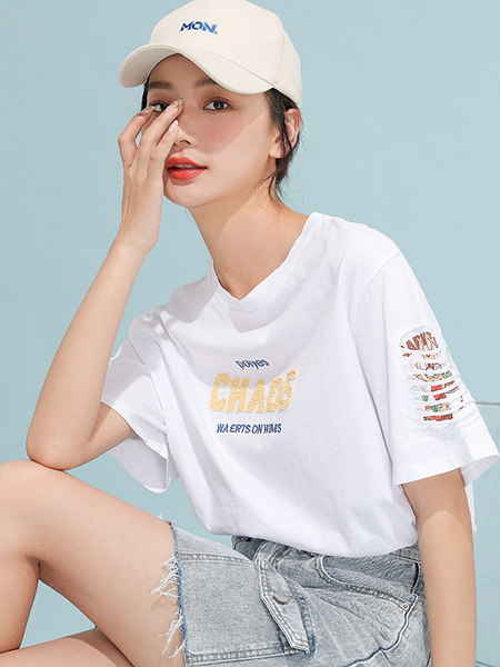 米子旗女装品牌2022夏季柔软街头风舒适T恤