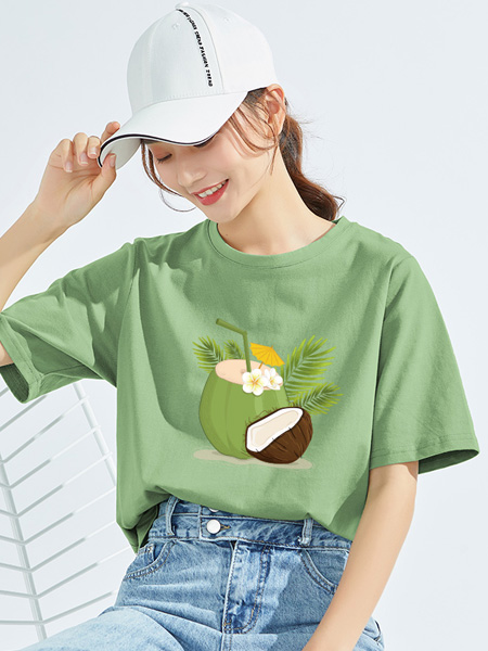 米子旗女装品牌2022夏季潮流纯棉时尚T恤