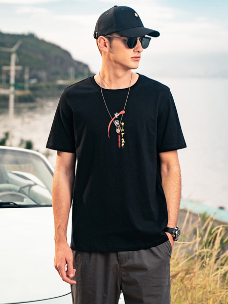 英爵伦男装品牌2022夏季中国风印花气质T恤