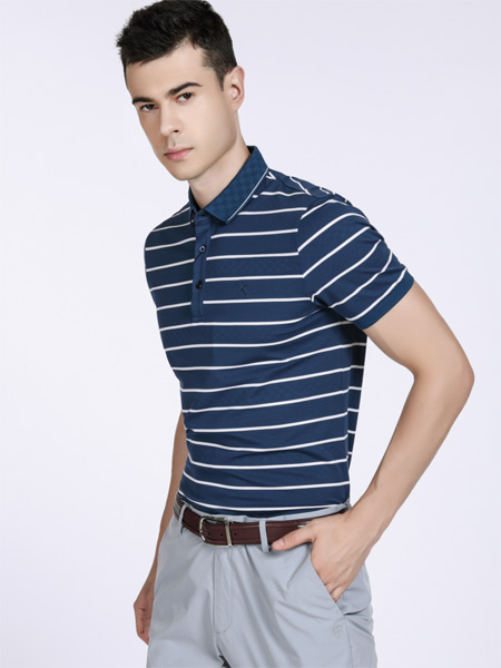 梵思諾VERSINO男裝品牌2022夏季條紋貼身舒適POLO衫