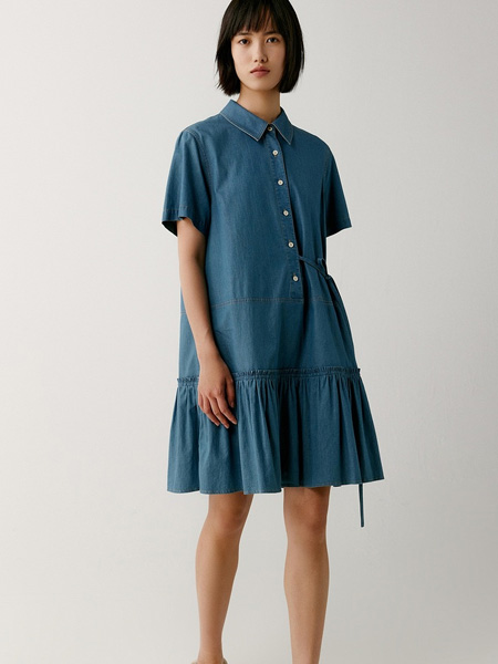 ICICLE女装品牌2022夏季学院风减龄拼接连衣裙