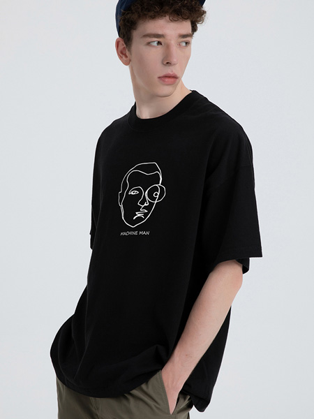 VIISHOW休闲品牌2022夏季艺术感线条感时尚T恤