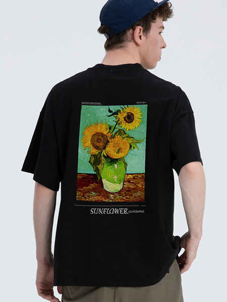 VIISHOW休闲品牌2022夏季油画风艺术感印花T恤