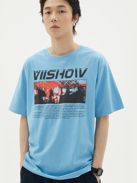 VIISHOW休闲品牌2022夏季嘻哈风字母舒适T恤