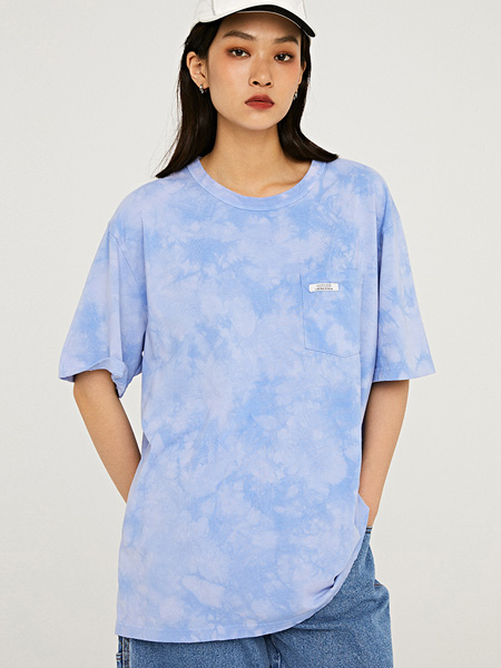 VIISHOW休闲品牌2022夏季韩版扎染透气T恤