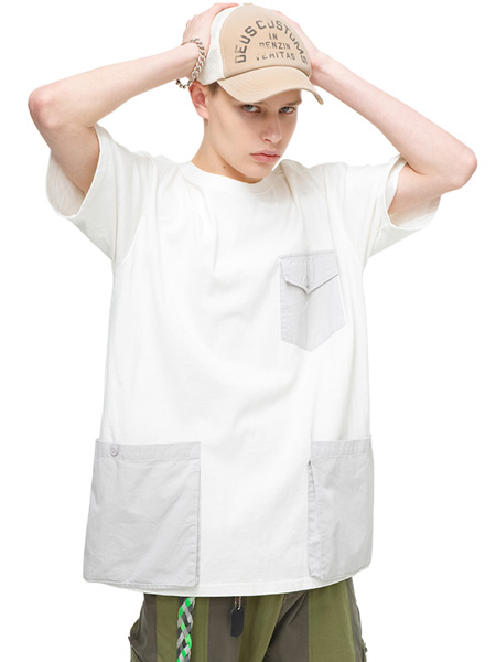 VIISHOW休闲品牌2022夏季多口袋工装风设计感T恤