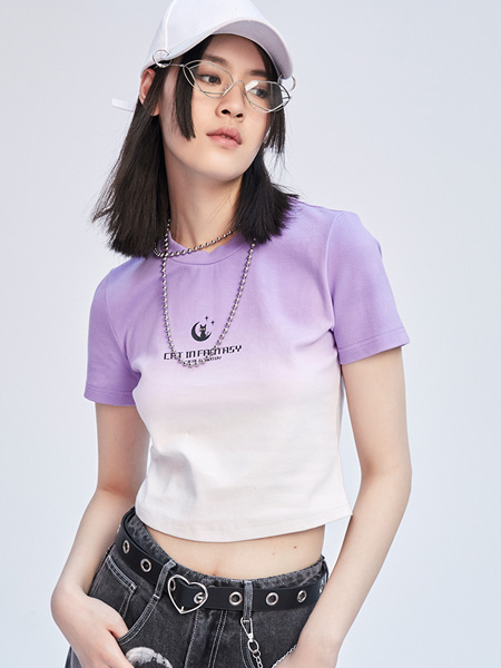 N-ONE女装品牌2022夏季修身显瘦短款T恤