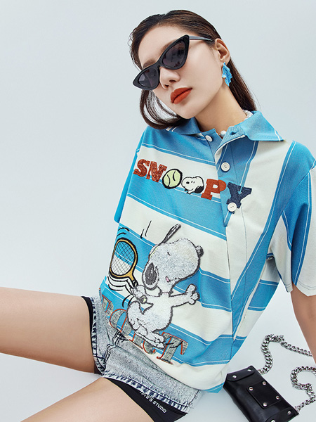 N-ONE女装品牌2022夏季条纹网红爆款可爱POLO衫