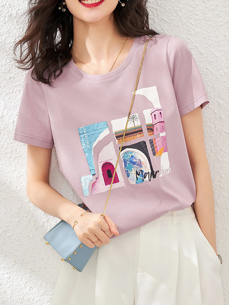 欧莎女装品牌2022夏季韩版潮流艺术感T恤
