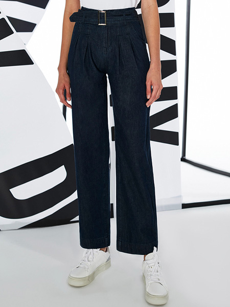 DKNY唐可娜儿女装品牌2022夏季显高通勤风百搭直筒裤