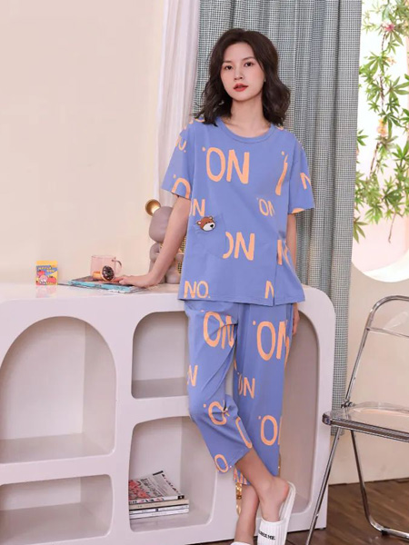 名媛之家内衣品牌2022夏季字母宽松潮流家居服套装