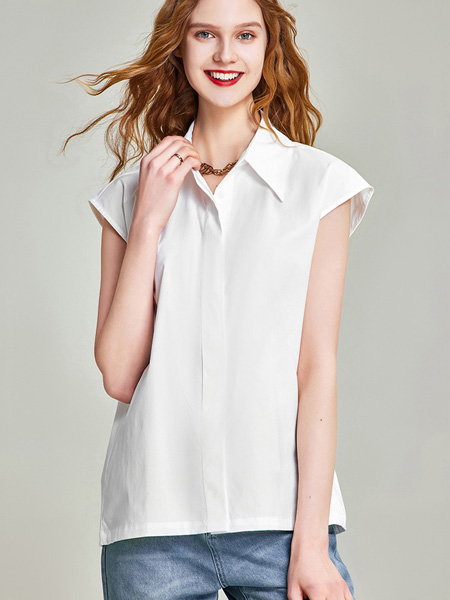 HAVVA女装品牌2022夏季小清新薄款通勤风衬衫