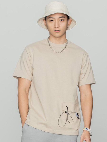 Lee休闲品牌2022夏季工装风口袋盖时尚T恤