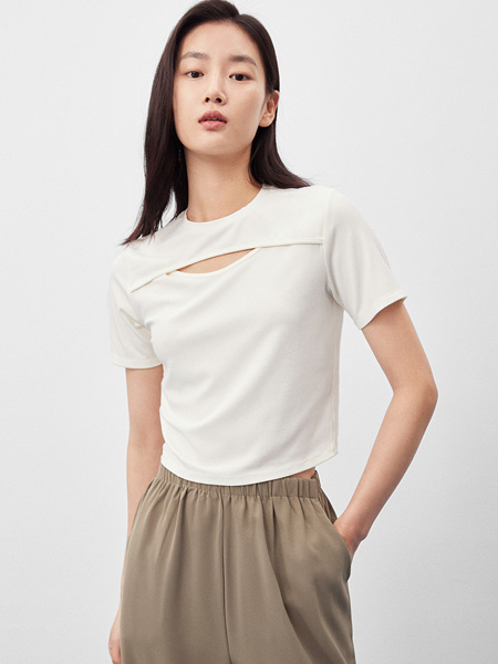 Orange Desire女装品牌2022夏季切割镂空个性T恤