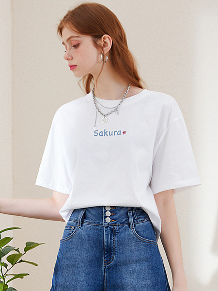 卡贝奈尔女装品牌2022夏季薄款清凉字母T恤