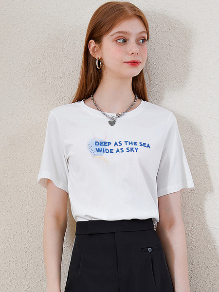 卡貝奈爾女裝品牌2022夏季潮流字母薄款T恤