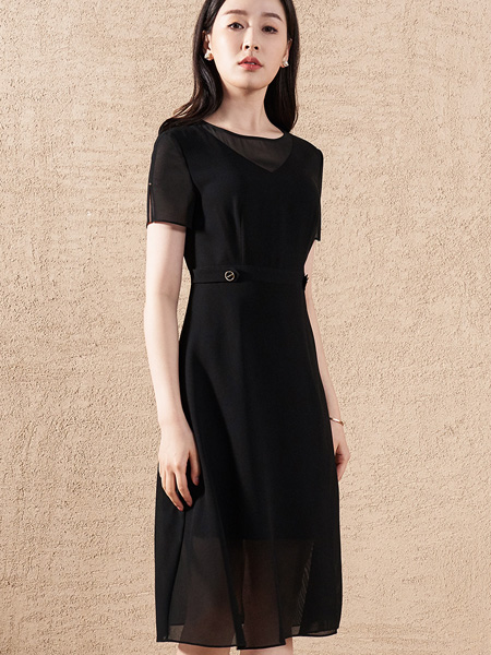 圣可尼女装品牌2022夏季薄款气质通勤风连衣裙