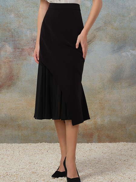 圣可尼女装品牌2022夏季高腰显瘦优雅半身裙