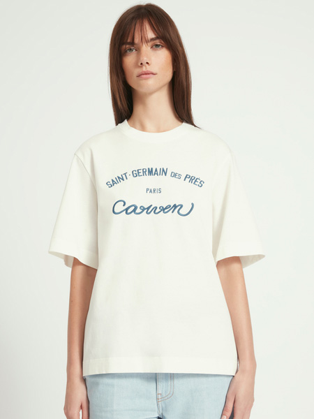 Carven卡纷女装品牌2022夏季字母舒适纯棉T恤