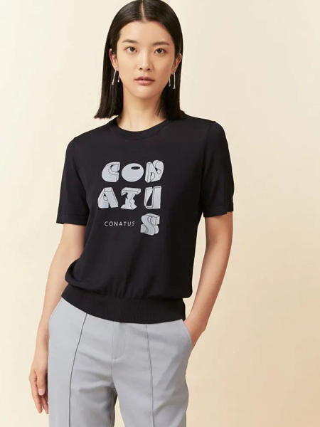 珂尼蒂思女装品牌2022秋季字母个性舒适T恤
