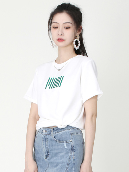 WEWE女装品牌2022夏季透气休闲弹力T恤