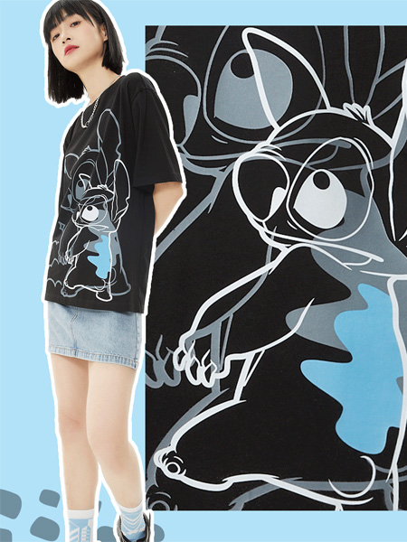 唐狮女装品牌2022夏季卡通时尚运动短袖