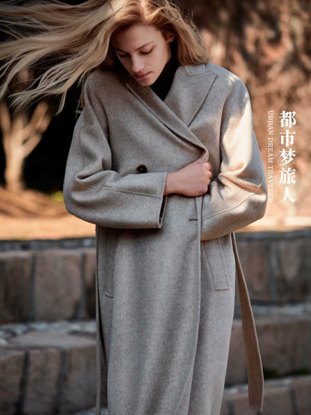 艾米尔女装品牌2022秋冬简约法式赫本风慵懒风百搭长款外套