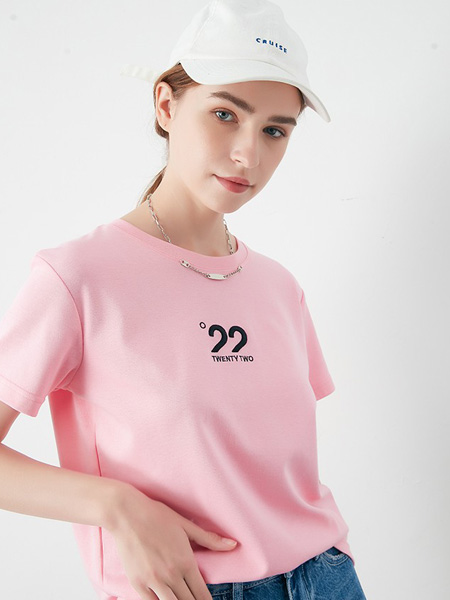 普普风女装品牌2022夏季设计感链条薄款T恤