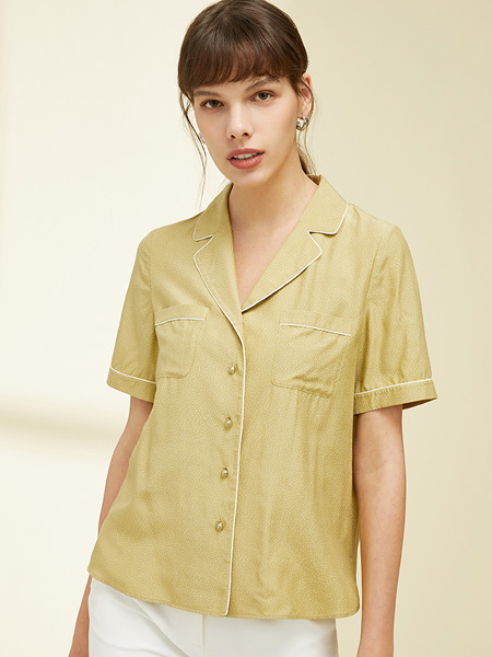 吉芬女装品牌2022夏季排扣宽松休闲衬衫