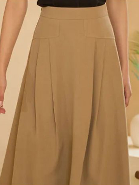 帝伦奴那女装品牌2022夏季 纯色简约成熟大方半身裙