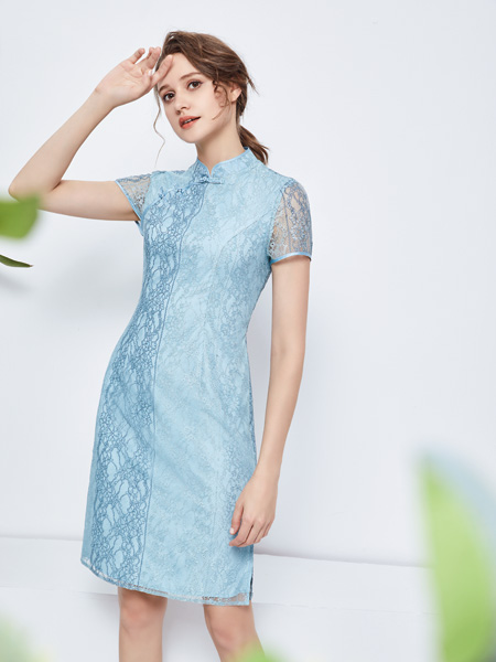 都姿女装品牌2022春夏个性快时尚简约中国风连衣裙