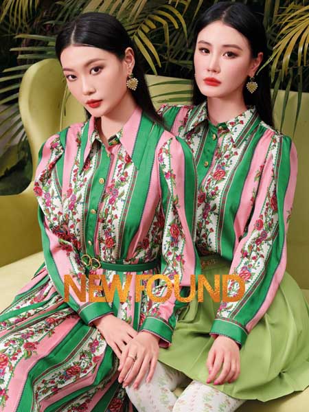 紐方女裝品牌2022秋季印花中國風設計感襯衫