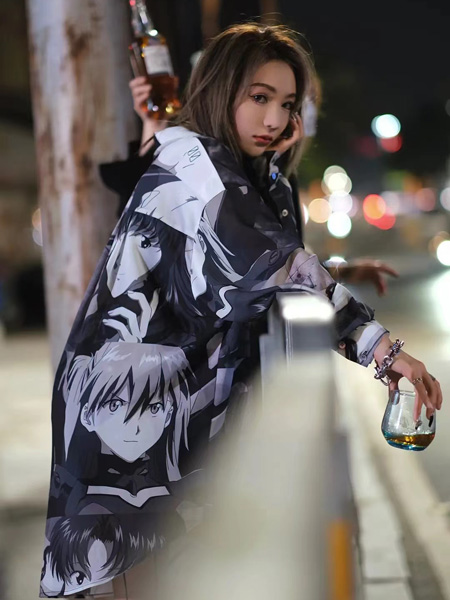 艾卓拉女装品牌2022冬季欧美嘻哈炸街衬衫外套