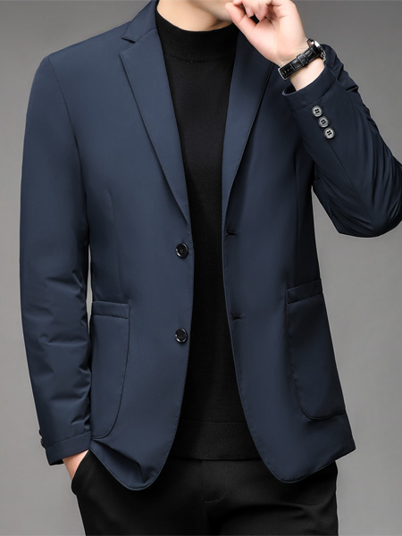 PLOVER(啄木鸟)男装品牌2022秋冬藏蓝色通勤西装外套