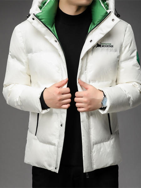 PLOVER(啄木鳥)男裝品牌2022秋冬白色時尚羽絨服