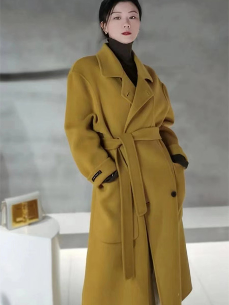 尼赫菲女装品牌2022秋季纯色呢子大衣